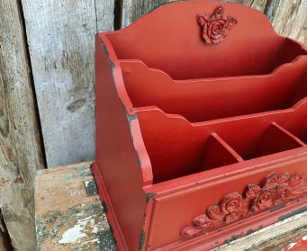 Red Wooden Letter Rack