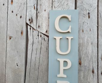 Small Distressed Painted CUPPA Sign