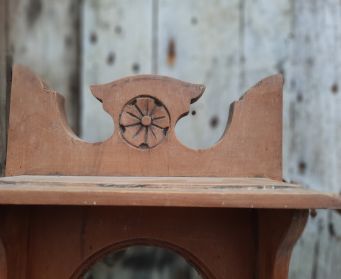 Vintage Wooden Mirror With Drawer