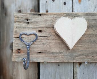 Rustic Wooden Heart Hooks