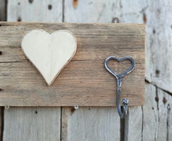 Rustic Wooden Heart Hooks