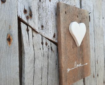 Love Heart Woden Plaque