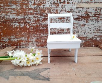 A Pair Of Little Painted White Chairs