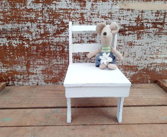 A Pair Of Little Painted White Chairs