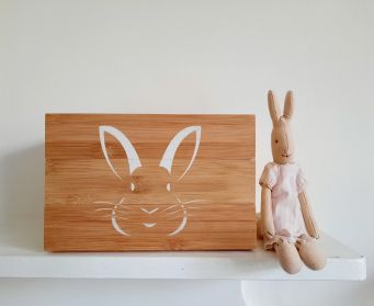Trio Of White Stacking Bunny Faces Boxes