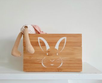 Trio Of White Stacking Bunny Faces Boxes