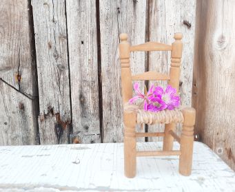 Little Wooden And Rattan Chair