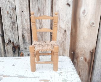 Little Wooden And Rattan Chair