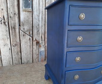 Bow Fronted Blue Chest Of Drawers