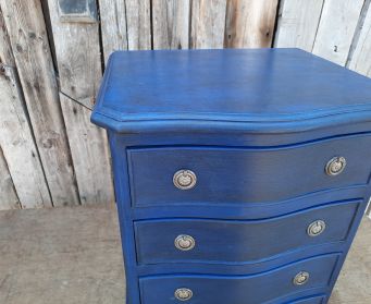 Bow Fronted Blue Chest Of Drawers