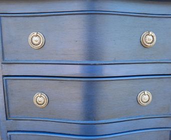Bow Fronted Blue Chest Of Drawers
