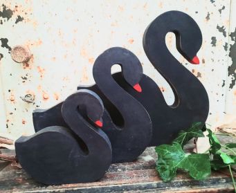 Painted Wooden Swan Decoration