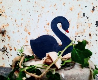 Painted Wooden Swan Decoration