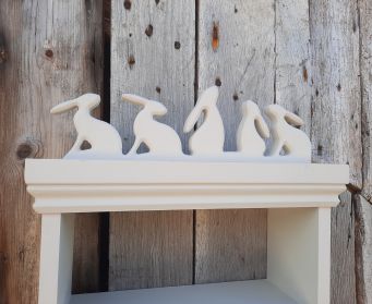 Handmade  Wooden Shelves With Bunny Cornice