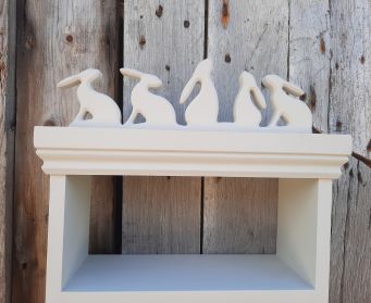 Handmade  Wooden Shelves With Bunny Cornice