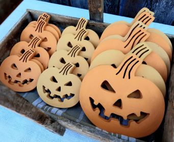 Handpainted Wooden Pumpkin Decorations