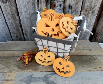 Handpainted Wooden Pumpkin Decorations