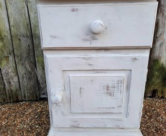 Large Off White Bedside Cupboard