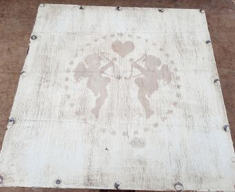 Large Wooden Box With Cherub Stencil