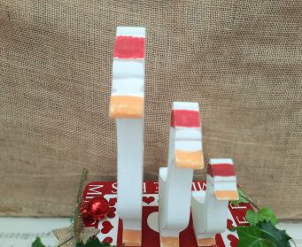 Handpainted Wooden Goose Decoration With Christmas Hat