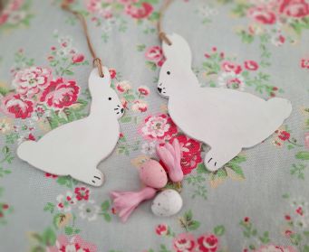 Wooden Bunny Tail Hanging Decoration
