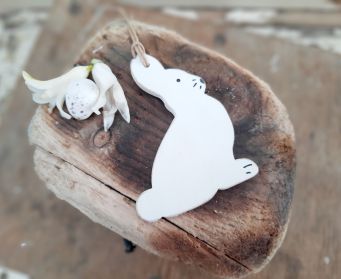 Wooden Bunny Tail Hanging Decoration