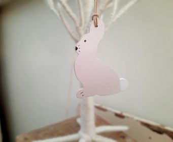 Wooden Bunny Tail Hanging Decoration