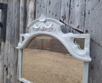 Grey And White Bevelled Mirror