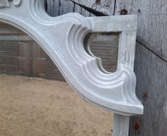 Grey And White Bevelled Mirror