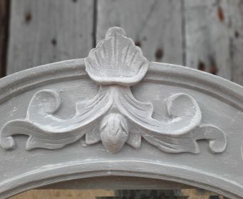 Grey And White Bevelled Mirror