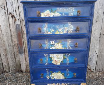 Hand Painted Decorative Chest Of Drawers