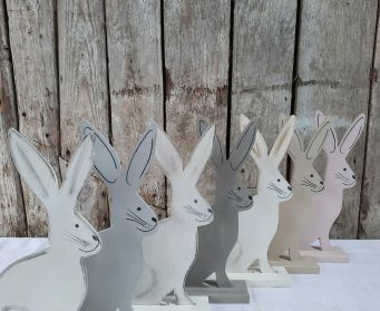 Large Handpainted Large Pale Grey Hare