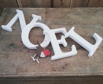 NOEL Hand Painted Letters Painted With Farrow and Ball Wevet White