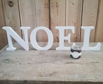 NOEL Hand Painted Letters Painted With Farrow and Ball Wevet White
