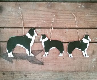 Small and Large Painted Collie Decorations 