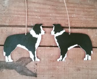 Hanging Painted Collie Decorations