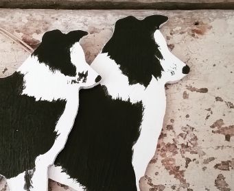 Hand Painted Collie Decorations 
