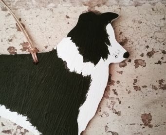 Painted Collie Decoration 