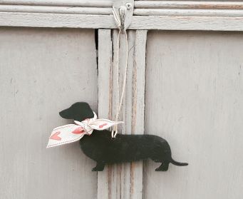 Small Black Hanging Dachshund Decoration 