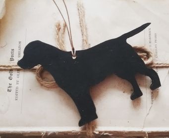 Small Hanging Black Labrador Decoration With No Ribbon
