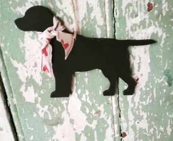 Large Hanging Labrador Painted With Farrow and Ball Pitch Black