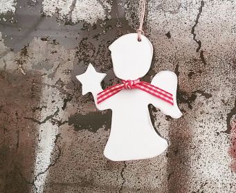 Angel Christmas Decorations Painted With Annie Sloan Old White 