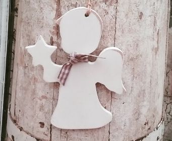 Hanging Wooden Angels Christmas Decoration 
