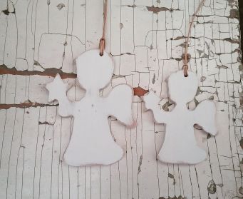 Christmas Angel Decorations Painted With Annie Sloan Old White