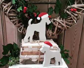Small and Large Terrier Christmas Ornaments Painted With Farrow and Ball Stony Ground