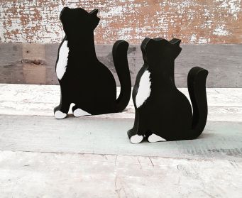 Hand Painted Wooden Cat