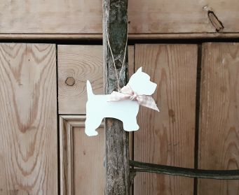 Hanging Wooden Scottie Dog Decoration