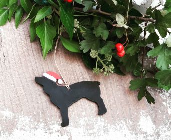 Christmas Handpainted Wooden Hanging Spaniel Decoration