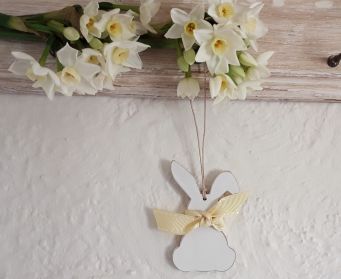 Handpainted Wooden Buccanears Bunny Hanging Decorations 