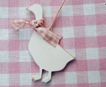 Handpainted Hanging Wooden Goose Decoration